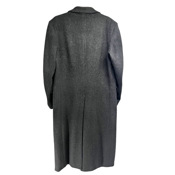 Marshall Fields Charcoal Gray English Wool Vintage Button Up Lined Overcoat 42L - Picture 3 of 12